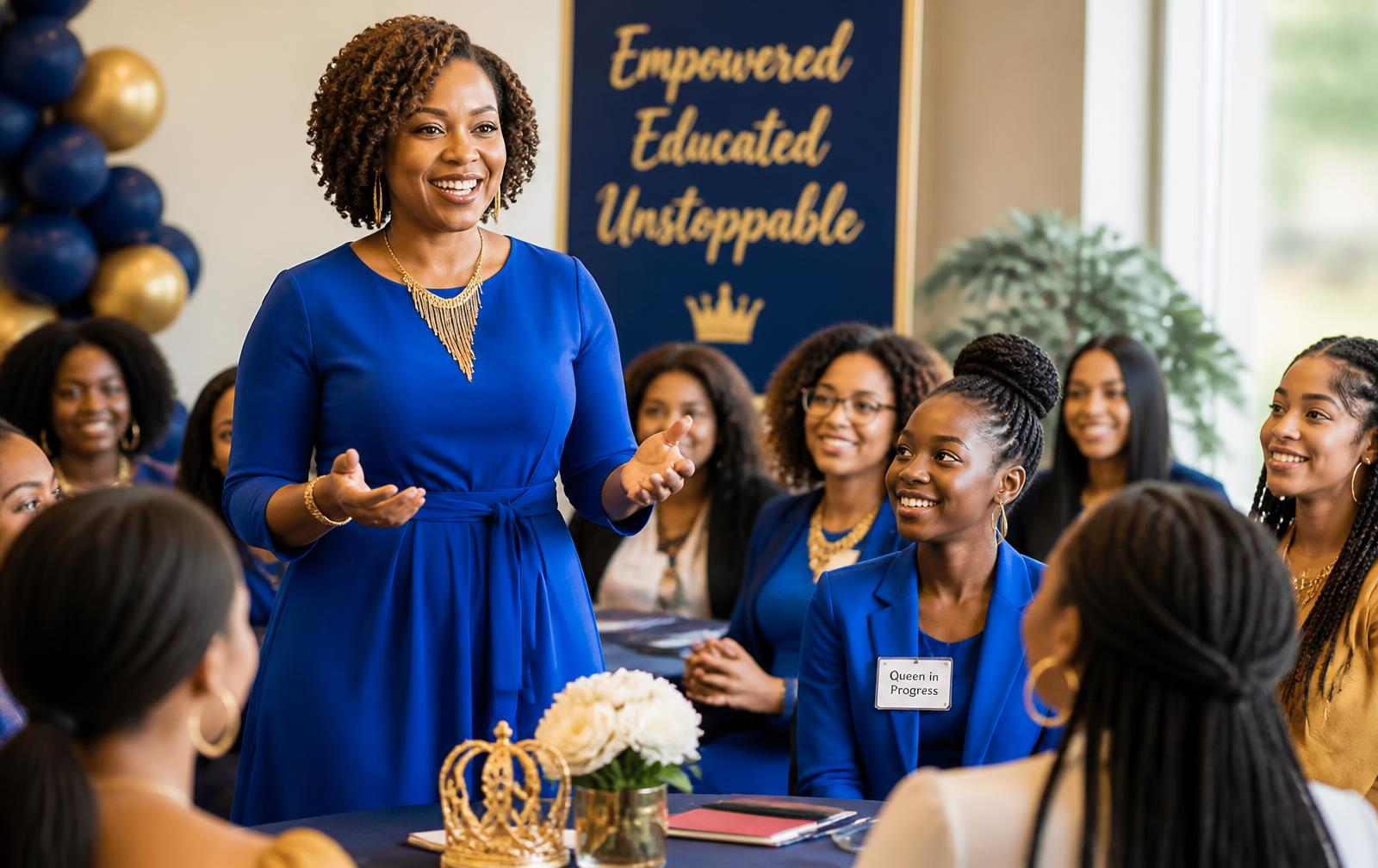 Women and teen girls gathered together at a Fearless and Focused, Inc. empowerment workshop.